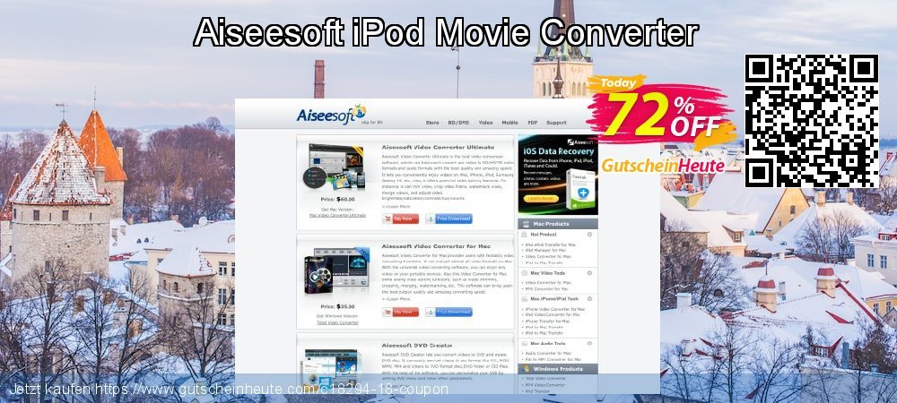 Aiseesoft iPod Movie Converter geniale Preisnachlässe Bildschirmfoto