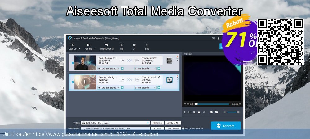 Aiseesoft Total Media Converter unglaublich Ausverkauf Bildschirmfoto