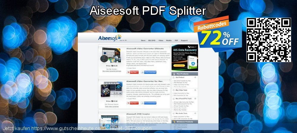 Aiseesoft PDF Splitter exklusiv Außendienst-Promotions Bildschirmfoto