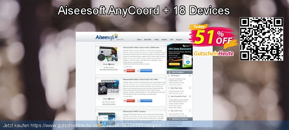 Aiseesoft AnyCoord + 18 Devices geniale Nachlass Bildschirmfoto