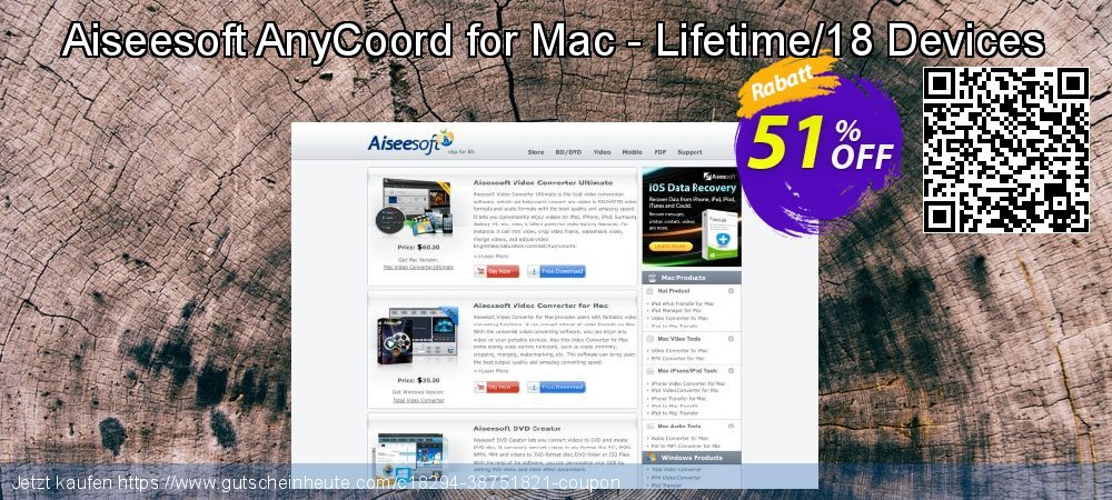 Aiseesoft AnyCoord for Mac - Lifetime/18 Devices genial Ermäßigungen Bildschirmfoto