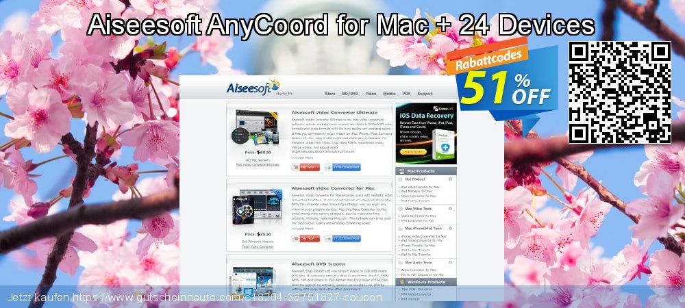 Aiseesoft AnyCoord for Mac + 24 Devices ausschließenden Ermäßigung Bildschirmfoto