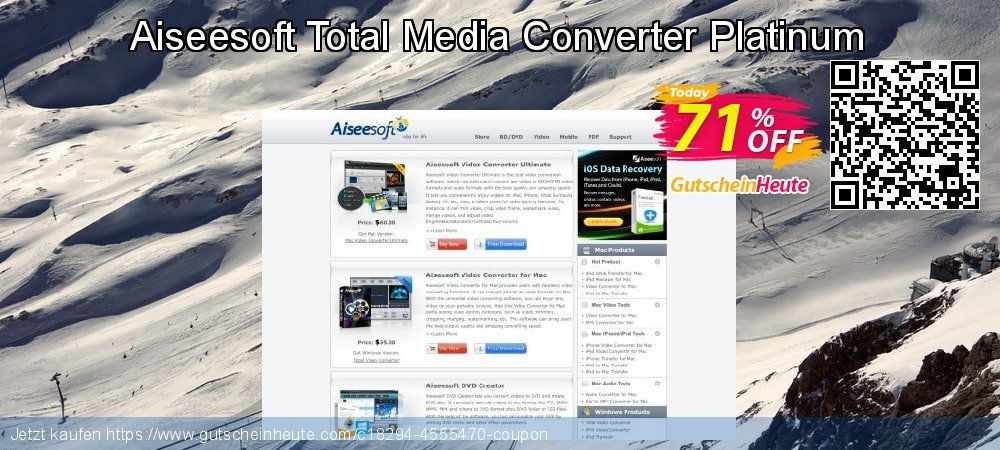 Aiseesoft Total Media Converter Platinum verwunderlich Preisreduzierung Bildschirmfoto