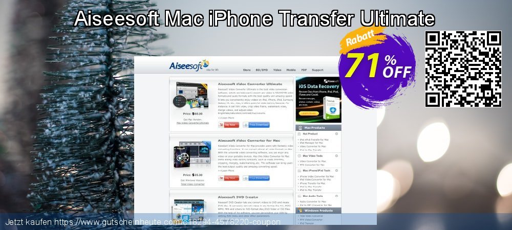 Aiseesoft Mac iPhone Transfer Ultimate verblüffend Sale Aktionen Bildschirmfoto