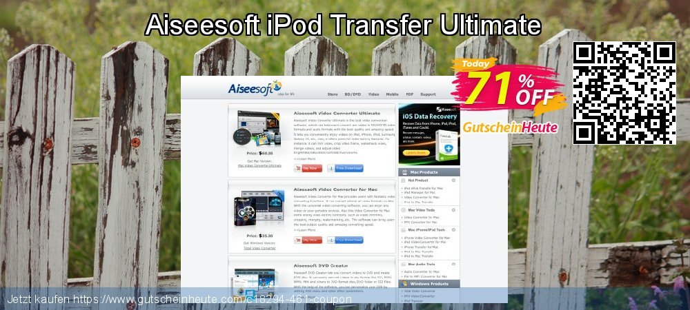 Aiseesoft iPod Transfer Ultimate fantastisch Ermäßigungen Bildschirmfoto