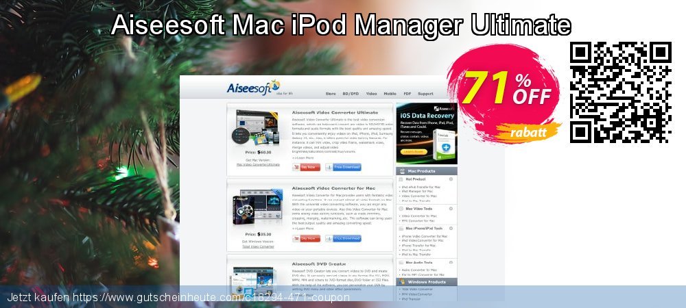 Aiseesoft Mac iPod Manager Ultimate verwunderlich Außendienst-Promotions Bildschirmfoto