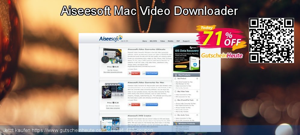 Aiseesoft Mac Video Downloader aufregende Angebote Bildschirmfoto