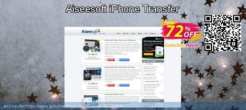 Aiseesoft iPhone Transfer wunderschön Förderung Bildschirmfoto