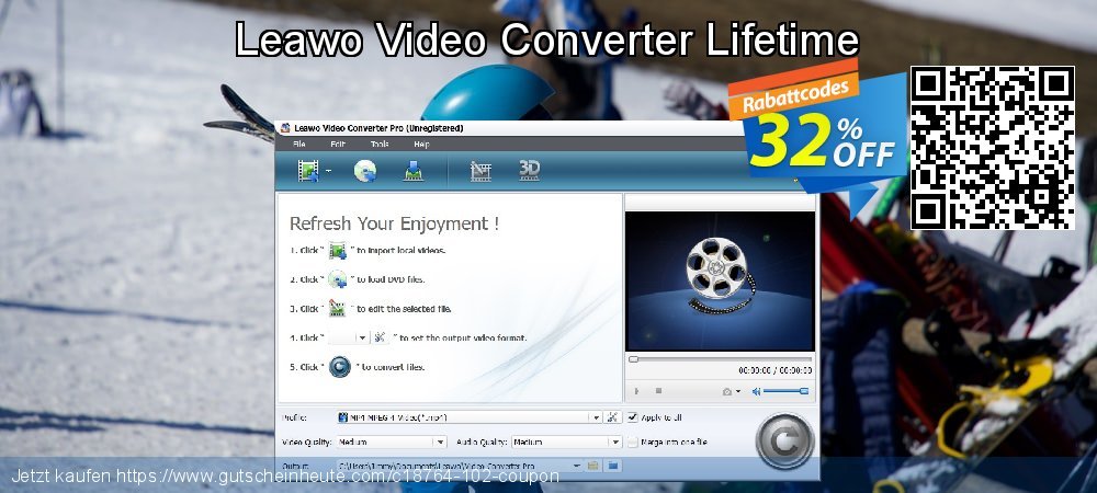 Leawo Video Converter Lifetime exklusiv Ermäßigungen Bildschirmfoto