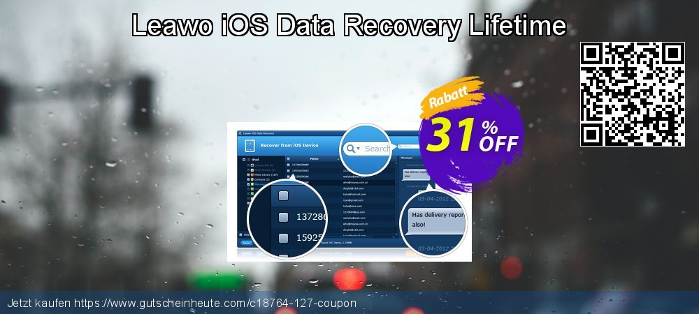 Leawo iOS Data Recovery Lifetime umwerfenden Verkaufsförderung Bildschirmfoto