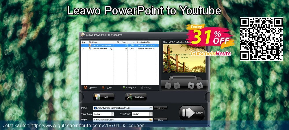 Leawo PowerPoint to Youtube wunderschön Disagio Bildschirmfoto