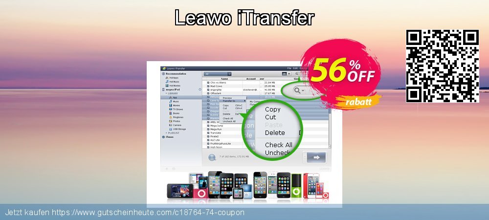 Leawo iTransfer umwerfende Preisnachlässe Bildschirmfoto