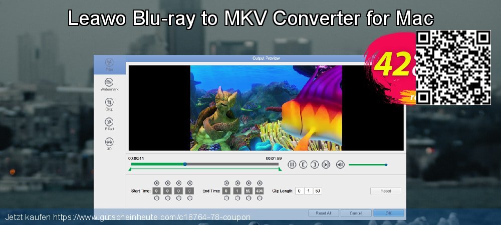 Leawo Blu-ray to MKV Converter for Mac genial Diskont Bildschirmfoto