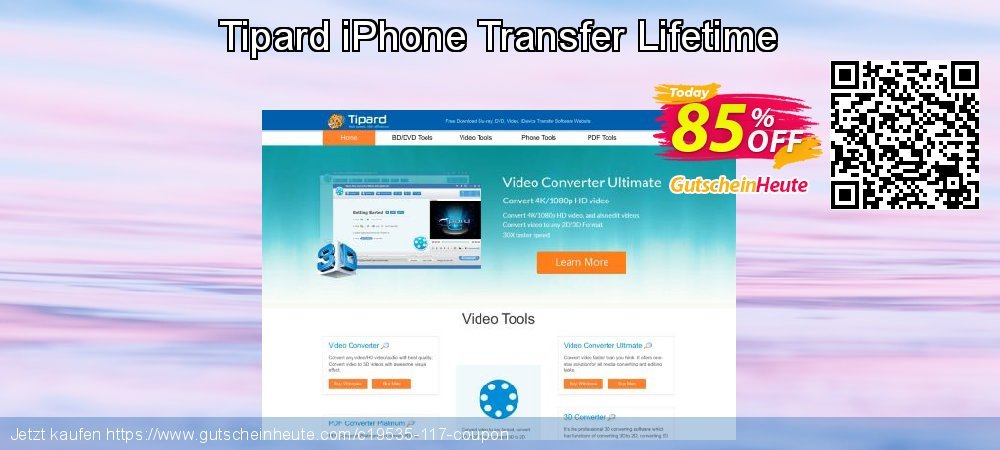 Tipard iPhone Transfer Lifetime wunderschön Förderung Bildschirmfoto