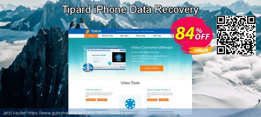 Tipard iPhone Data Recovery formidable Förderung Bildschirmfoto