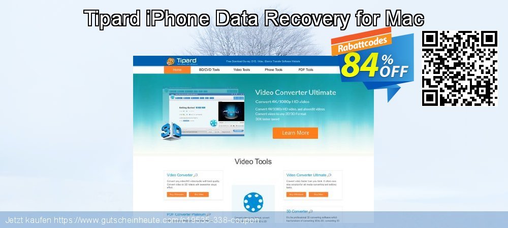Tipard iPhone Data Recovery for Mac verwunderlich Beförderung Bildschirmfoto