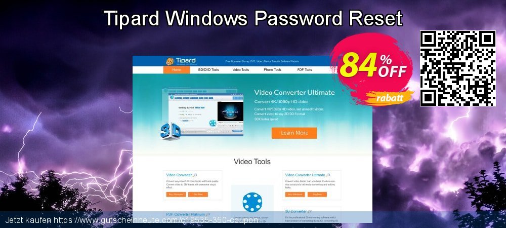 Tipard Windows Password Reset klasse Ausverkauf Bildschirmfoto