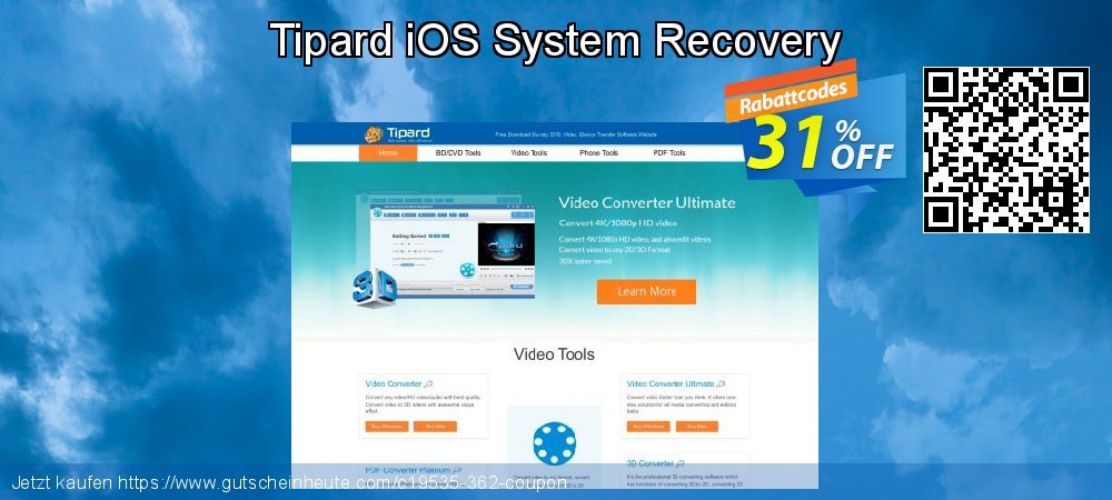 Tipard iOS System Recovery atemberaubend Nachlass Bildschirmfoto