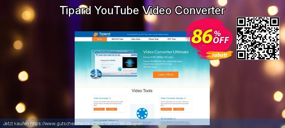 Tipard YouTube Video Converter verwunderlich Preisreduzierung Bildschirmfoto