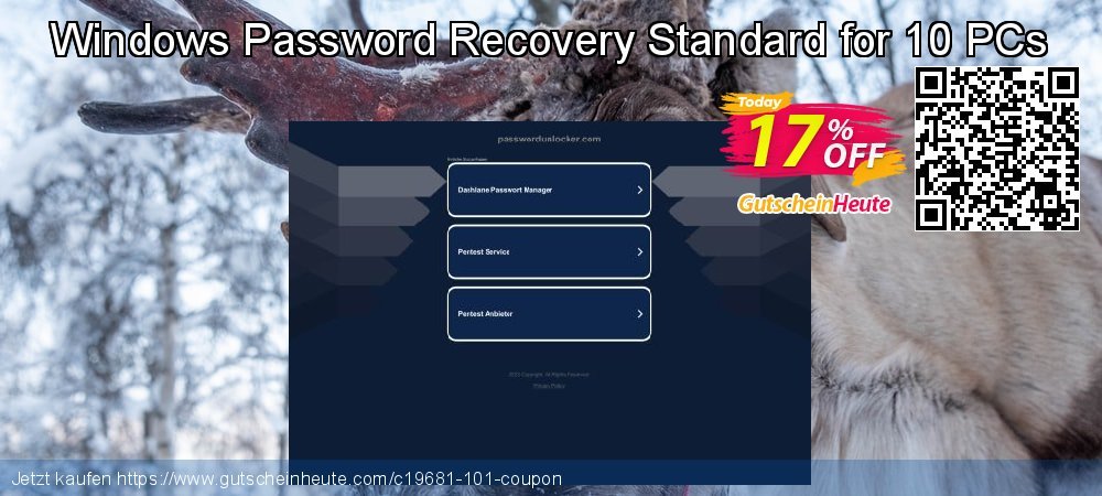 Windows Password Recovery Standard for 10 PCs beeindruckend Nachlass Bildschirmfoto