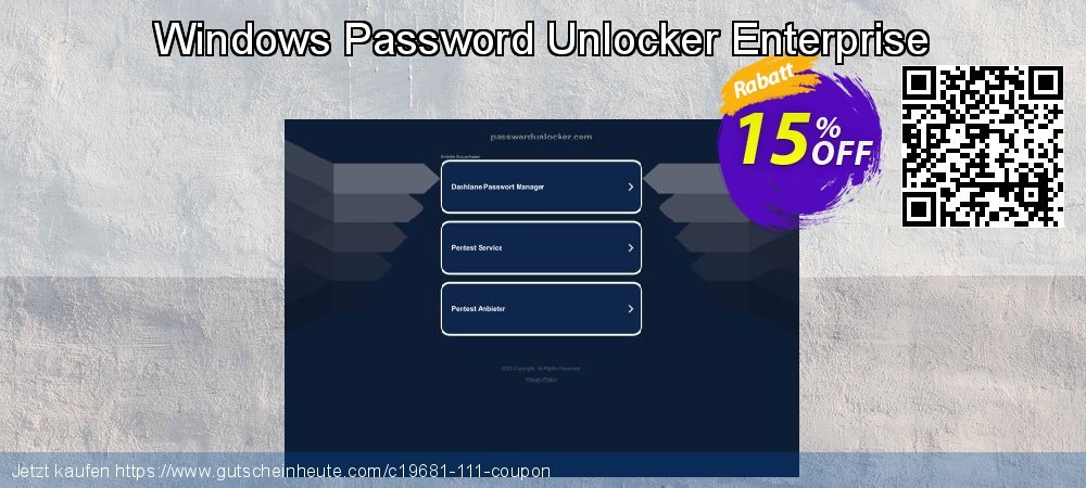 Windows Password Unlocker Enterprise exklusiv Beförderung Bildschirmfoto