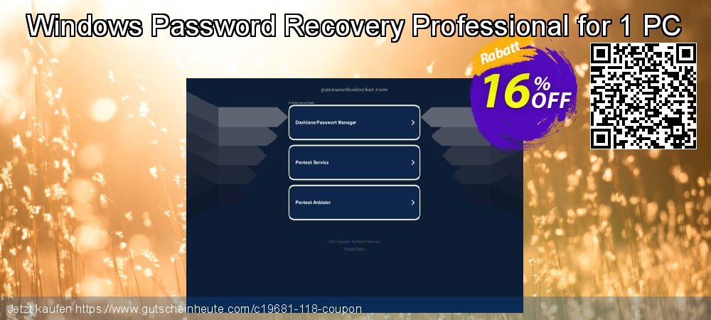 Windows Password Recovery Professional for 1 PC unglaublich Nachlass Bildschirmfoto