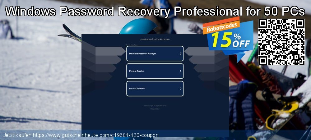 Windows Password Recovery Professional for 50 PCs großartig Ermäßigung Bildschirmfoto