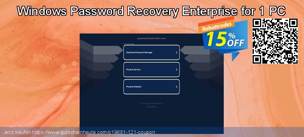 Windows Password Recovery Enterprise for 1 PC wunderbar Disagio Bildschirmfoto