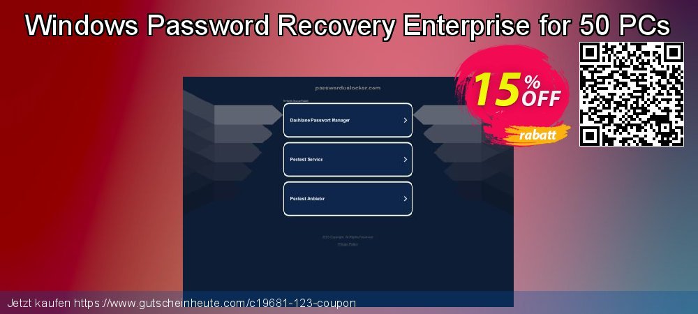 Windows Password Recovery Enterprise for 50 PCs super Ausverkauf Bildschirmfoto