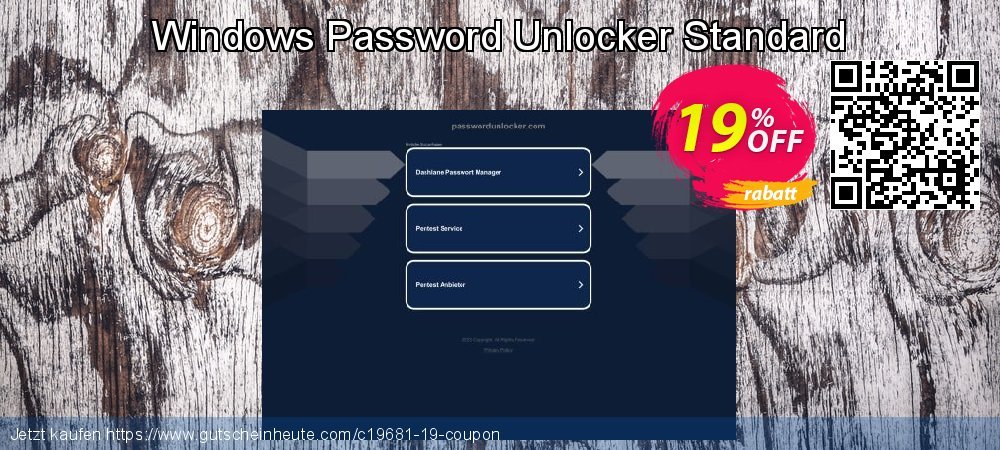 Windows Password Unlocker Standard Sonderangebote Angebote Bildschirmfoto