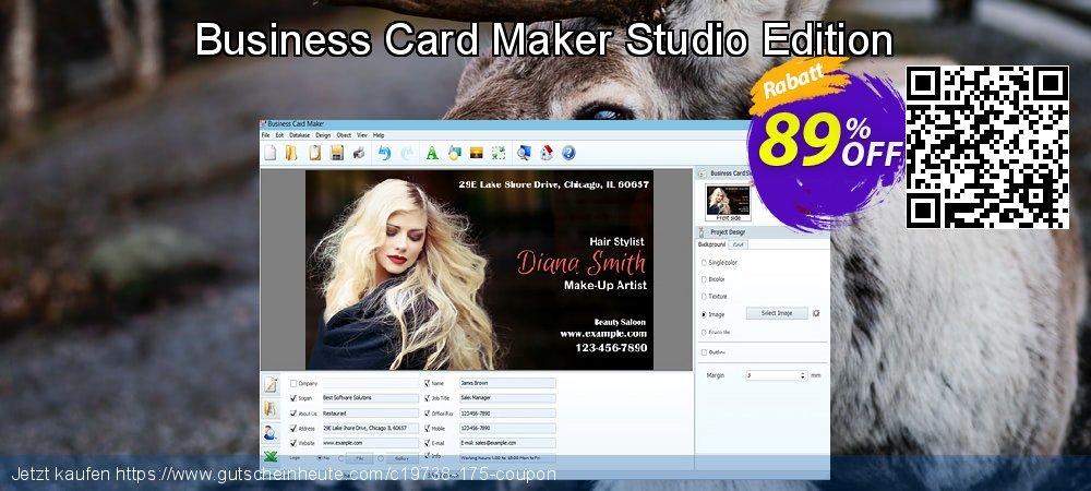 Business Card Maker Studio Edition faszinierende Disagio Bildschirmfoto