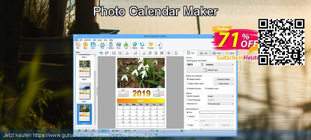 Photo Calendar Maker umwerfenden Beförderung Bildschirmfoto
