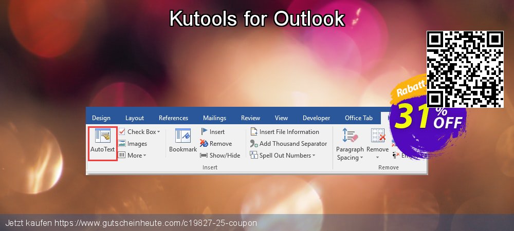 Kutools for Outlook unglaublich Angebote Bildschirmfoto