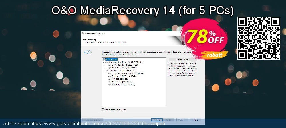 O&O MediaRecovery 14 - for 5 PCs  super Preisnachlässe Bildschirmfoto