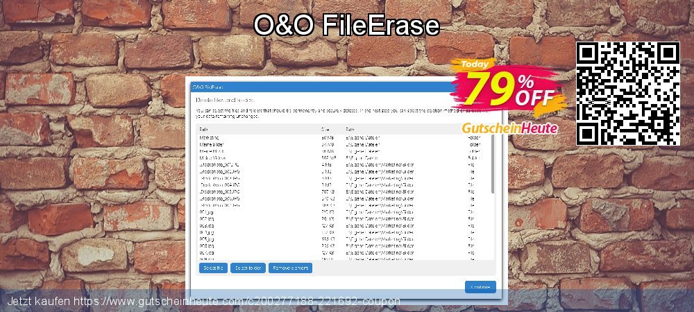 O&O FileErase toll Verkaufsförderung Bildschirmfoto