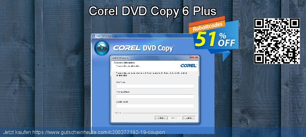 Corel DVD Copy 6 Plus ausschließlich Beförderung Bildschirmfoto
