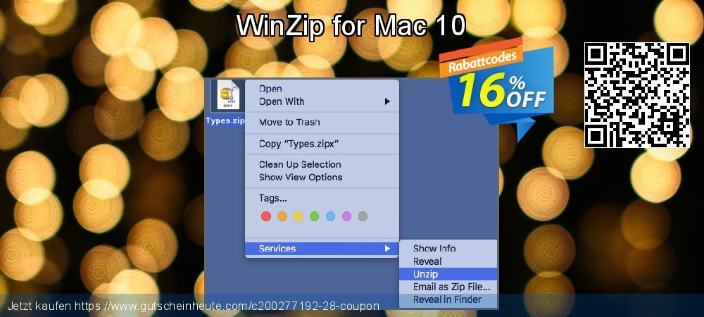 WinZip for Mac 10 atemberaubend Ermäßigung Bildschirmfoto