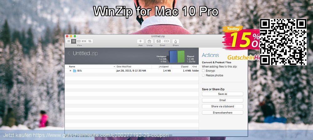 WinZip for Mac 10 Pro super Disagio Bildschirmfoto