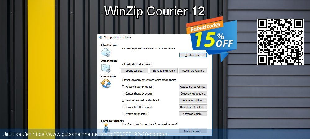 WinZip Courier 12 wunderschön Verkaufsförderung Bildschirmfoto