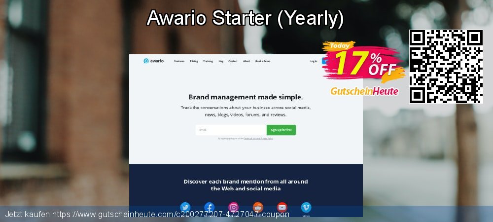 Awario Starter - Yearly  ausschließlich Förderung Bildschirmfoto