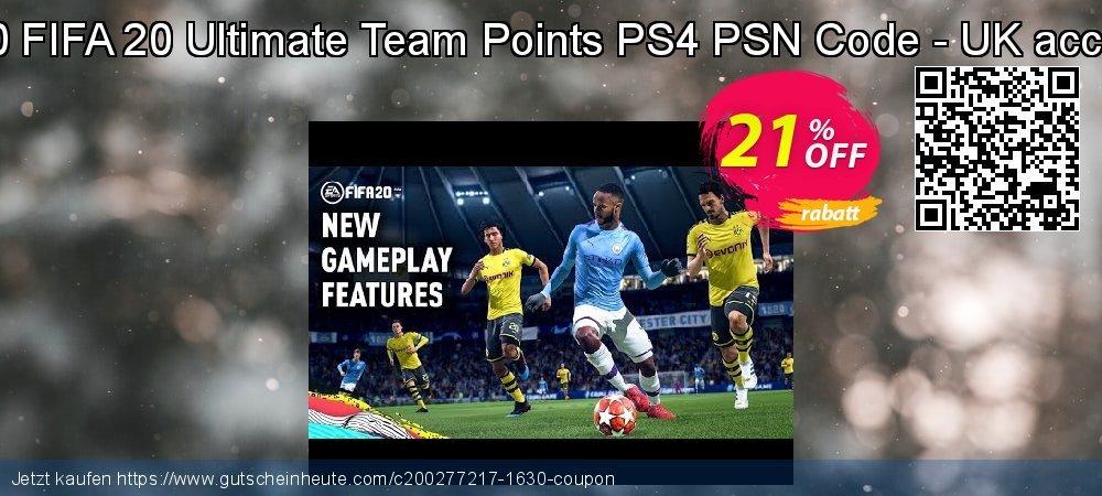4600 FIFA 20 Ultimate Team Points PS4 PSN Code - UK account spitze Nachlass Bildschirmfoto