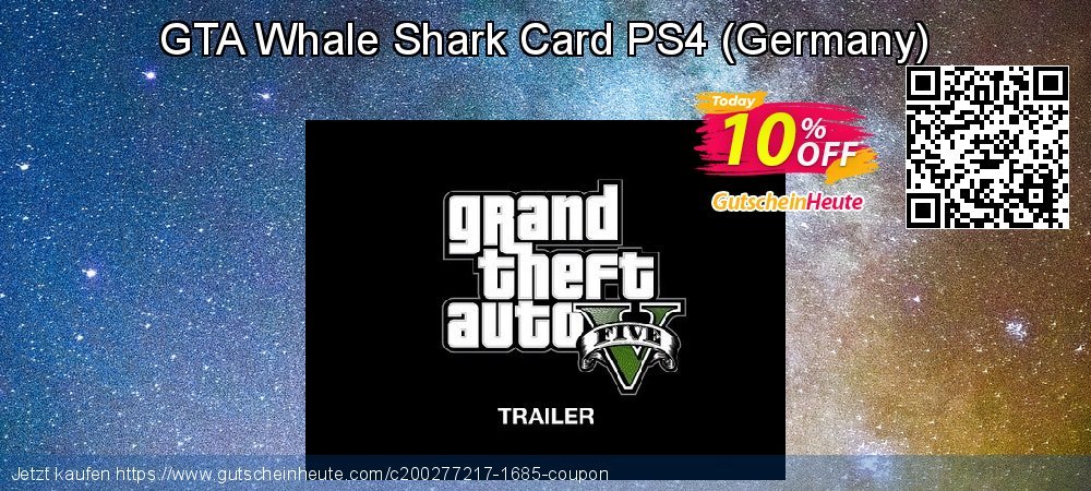 GTA Whale Shark Card PS4 - Germany  faszinierende Verkaufsförderung Bildschirmfoto