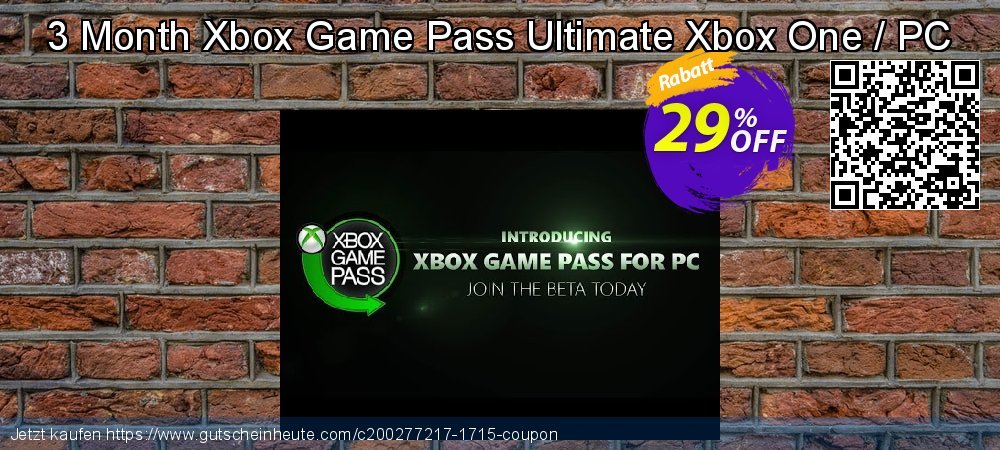 3 Month Xbox Game Pass Ultimate Xbox One / PC beeindruckend Nachlass Bildschirmfoto