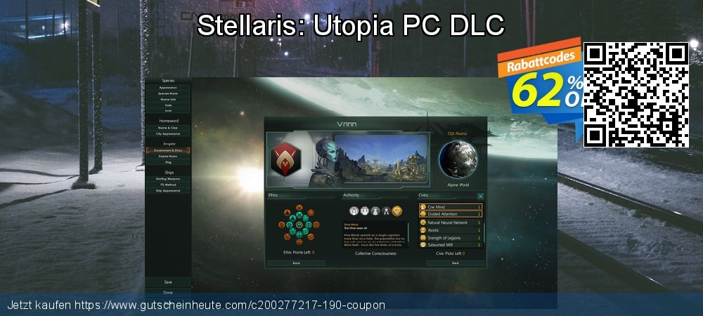 Stellaris: Utopia PC DLC toll Promotionsangebot Bildschirmfoto