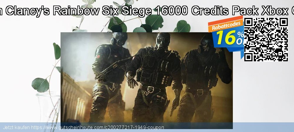 Tom Clancy's Rainbow Six Siege 16000 Credits Pack Xbox One unglaublich Ermäßigungen Bildschirmfoto