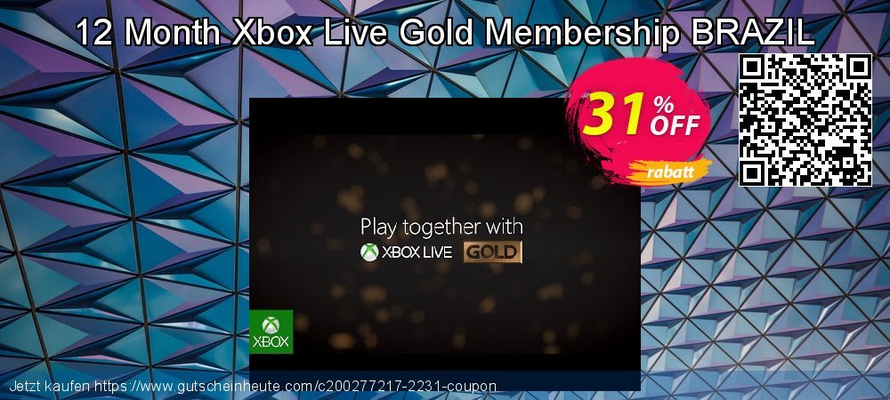 12 Month Xbox Live Gold Membership BRAZIL wunderbar Außendienst-Promotions Bildschirmfoto