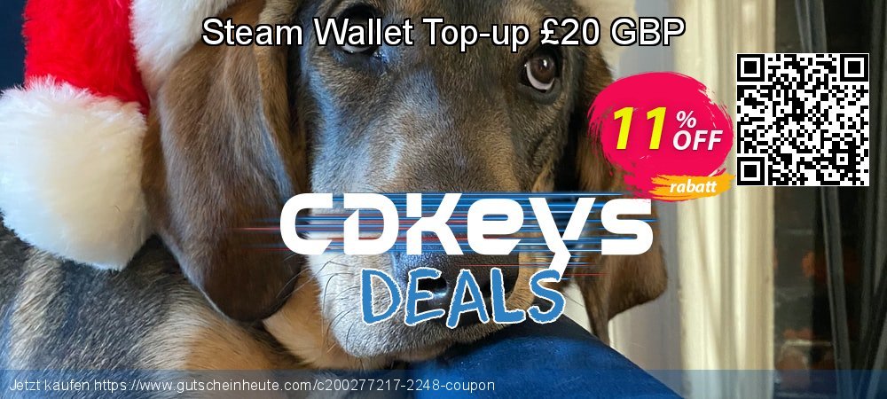 Steam Wallet Top-up £20 GBP aufregende Außendienst-Promotions Bildschirmfoto