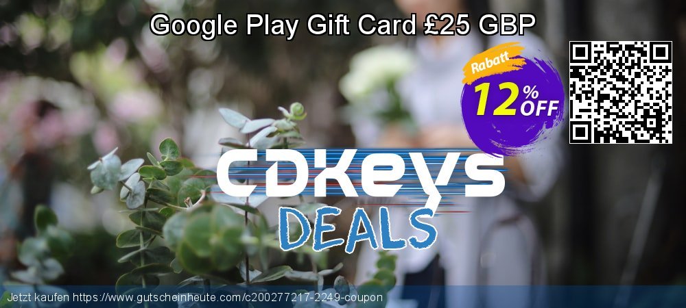 Google Play Gift Card £25 GBP genial Preisreduzierung Bildschirmfoto