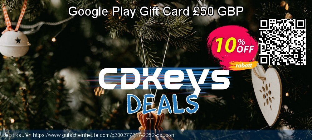 Google Play Gift Card £50 GBP exklusiv Beförderung Bildschirmfoto
