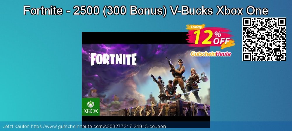 Fortnite - 2500 - 300 Bonus V-Bucks Xbox One faszinierende Ermäßigung Bildschirmfoto
